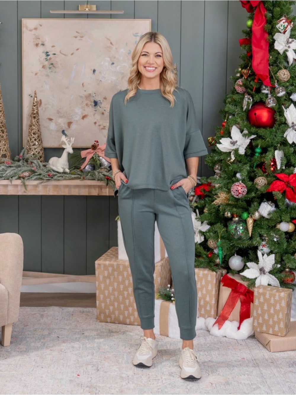 Zenana Scuba Sweatpants w/ Pockets, Size Small in Dark Forest. - Picture 3 of 6